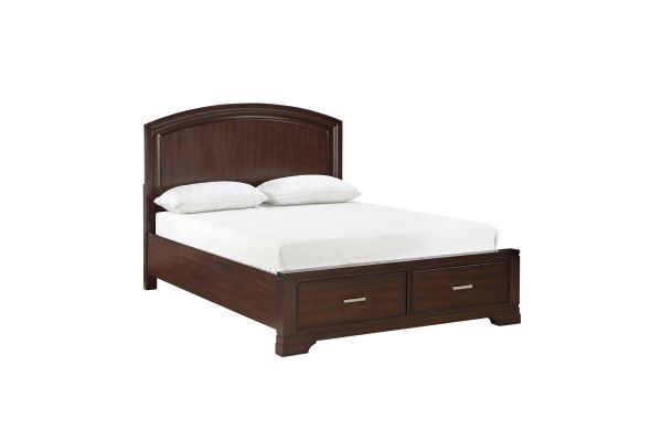 Hudson Queen Platform Bed with Footboard Storage - Cherry