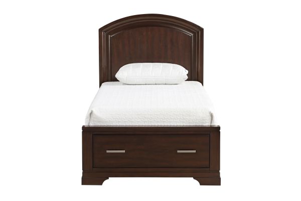 Hudson Twin Platform Bed with Footboard Storage - Cherry