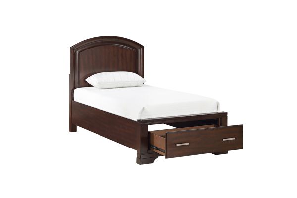 Hudson Twin Platform Bed with Footboard Storage - Cherry