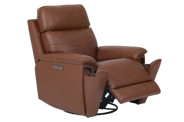 Refined Pecan Perfect Match Triple Power Swivel Gliding Recliner