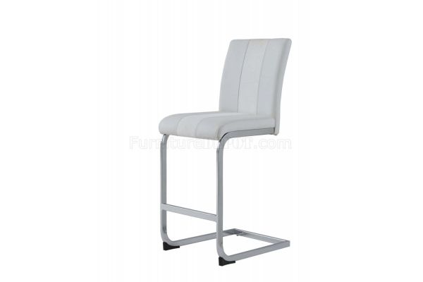 Global Furniture USA Dining Set with Glass Bar Table and Two White Bar Stools - D208BT+D915BS-WHT