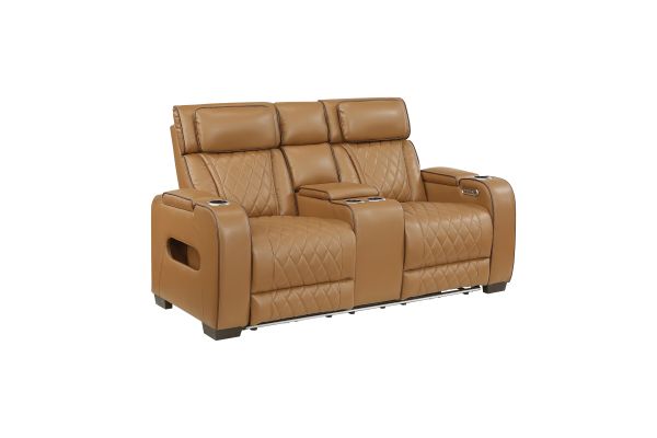 Fairway Power Double Reclining Loveseat - Brown