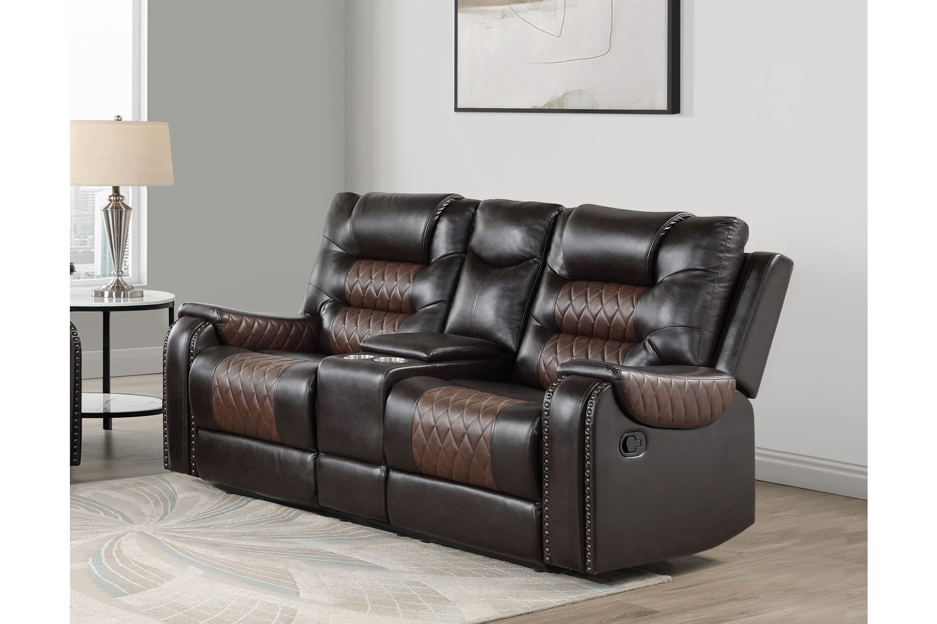 Hart Reclining Loveseat with Console & Power Outlet at Gardner White