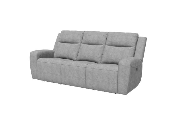 Maddox Sofa with Power Headrest - Light Gray