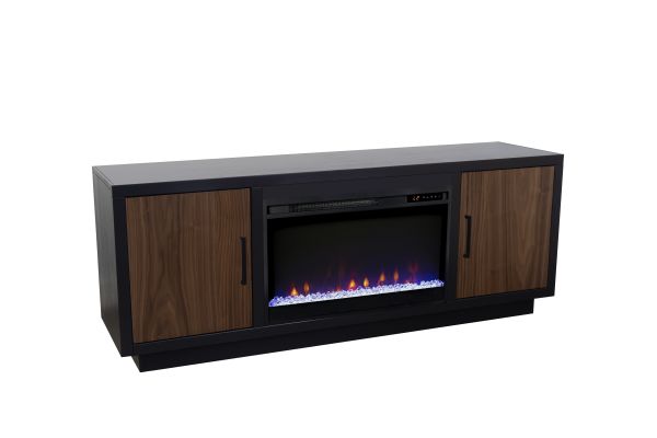 Aria 66 inch Fireplace TV Stand - Black and Walnut