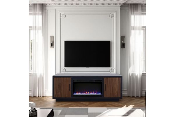 Aria 66 inch Fireplace TV Stand - Black and Walnut