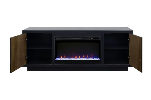 Aria 66 inch Fireplace TV Stand - Black and Walnut