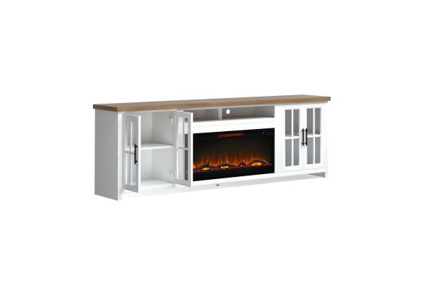 Hampton 97 inch Fireplace TV Stand Console - Jasmine  and Barnwood