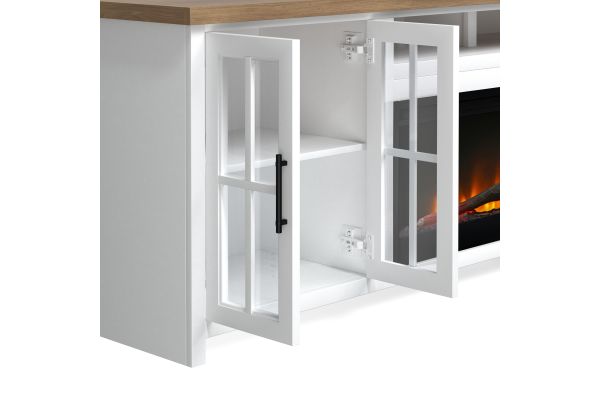 Hampton 97 inch Fireplace TV Stand Console - Jasmine  and Barnwood