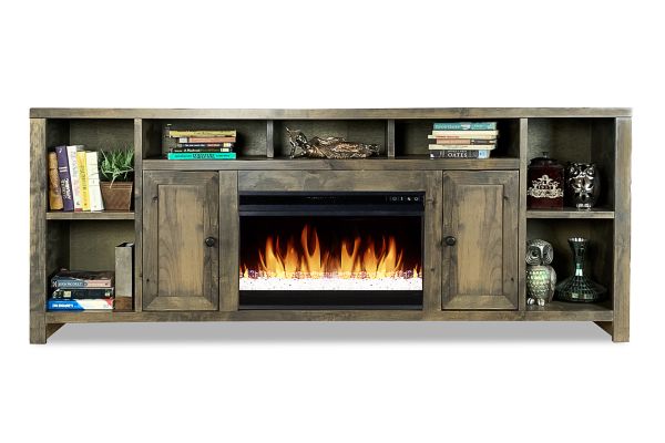 Joshua Creek 84 inch Electric Fireplace TV Stand - Barnwood