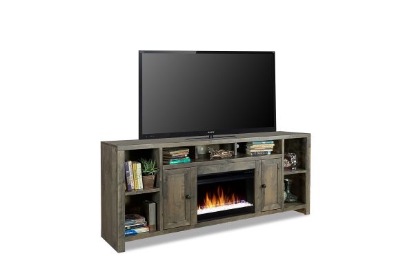 Joshua Creek 84 inch Electric Fireplace TV Stand - Barnwood
