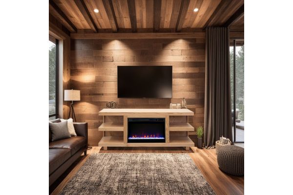 Laurel Canyon 65 inch Fireplace TV Stand - Natural