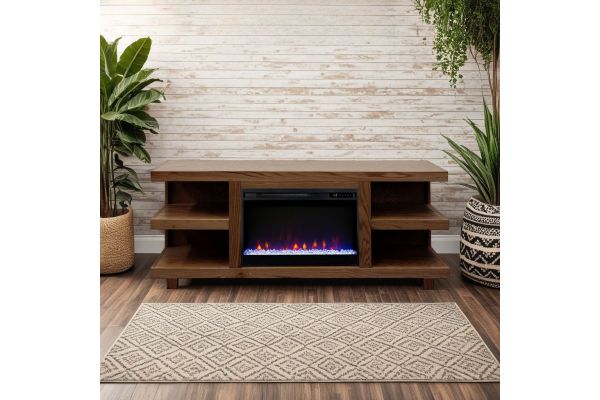 Laurel Canyon 65 inch Fireplace TV Stand - Oak Bourbon