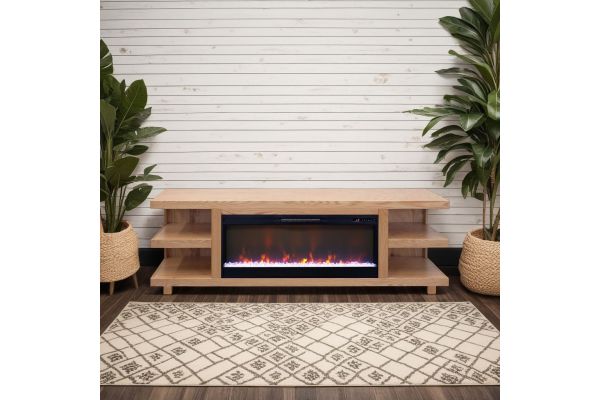 Laurel Canyon 82 inch Fireplace TV Stand - Natural