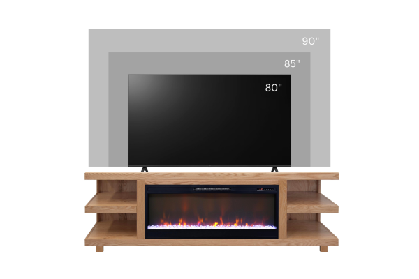Laurel Canyon 82 inch Fireplace TV Stand - Natural