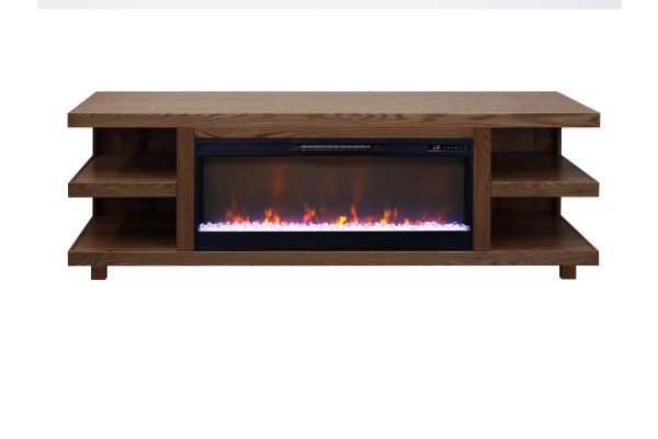 Laurel Canyon 82 inch Fireplace TV Stand - Oak Bourbon