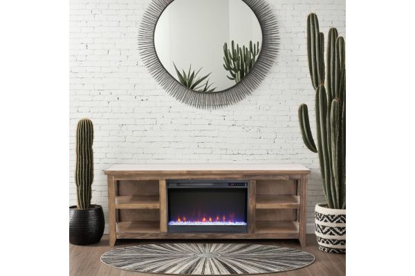 Studio 65 inch Fireplace TV Stand - Bourbon