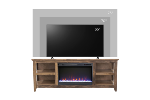 Studio 65 inch Fireplace TV Stand - Bourbon