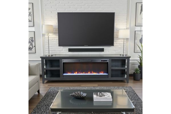 Studio 82 inch Fireplace TV Stand - Black
