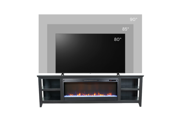 Studio 82 inch Fireplace TV Stand - Black