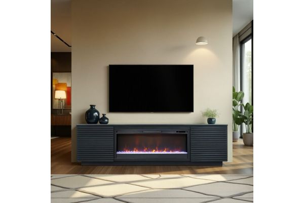 Stardust 89 inch Fireplace TV Stand - Black