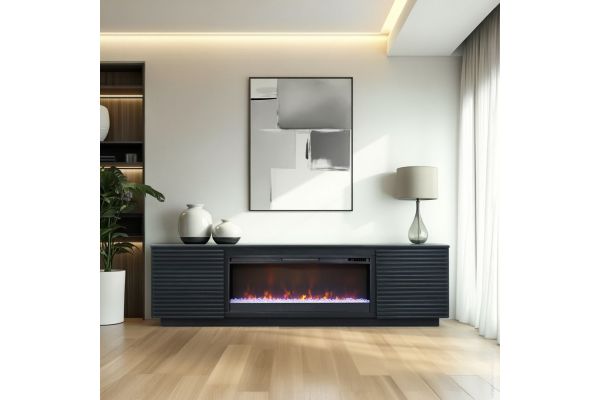 Stardust 89 inch Fireplace TV Stand - Black