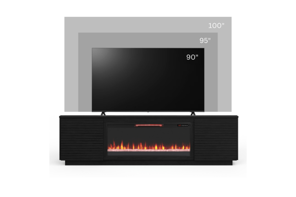 Stardust 89 inch Fireplace TV Stand - Black