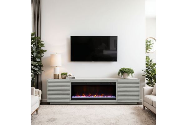 Stardust 89 inch Fireplace TV Stand - Sandstone