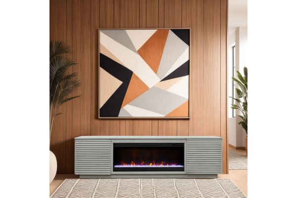 Stardust 89 inch Fireplace TV Stand - Sandstone