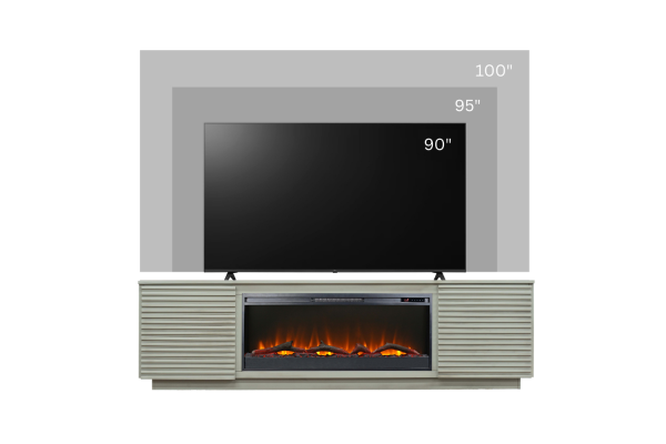 Stardust 89 inch Fireplace TV Stand - Sandstone