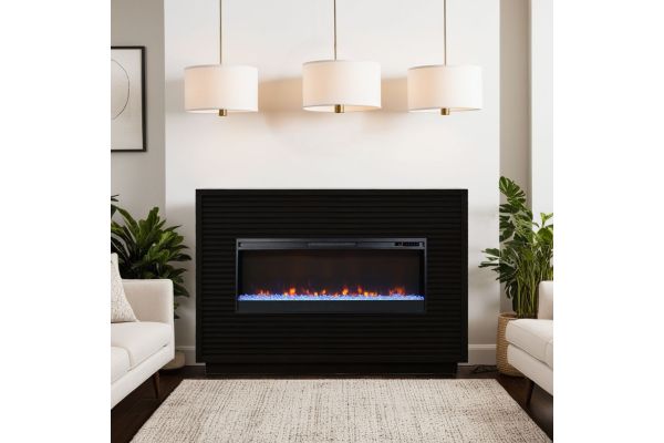 Stardust 62 inch Fireplace Mantel - Black