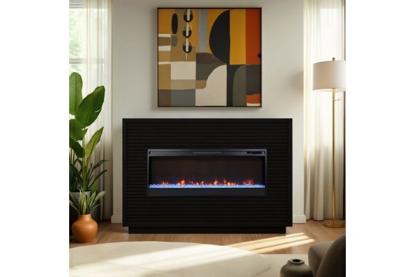 Stardust 62 inch Fireplace Mantel - Black