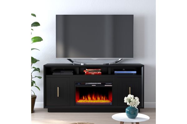 Sunset 67 inch Electric Fireplace TV Stand - Black