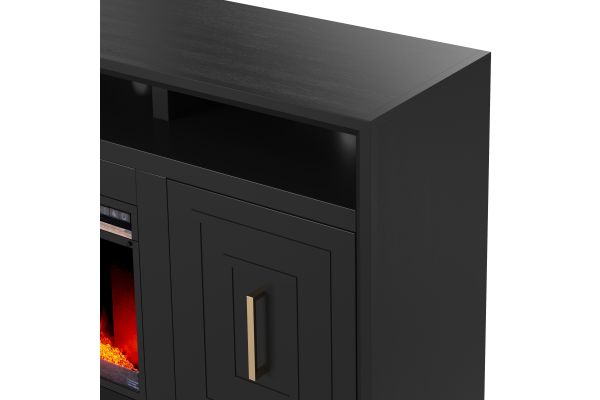 Sunset 67 inch Electric Fireplace TV Stand - Black