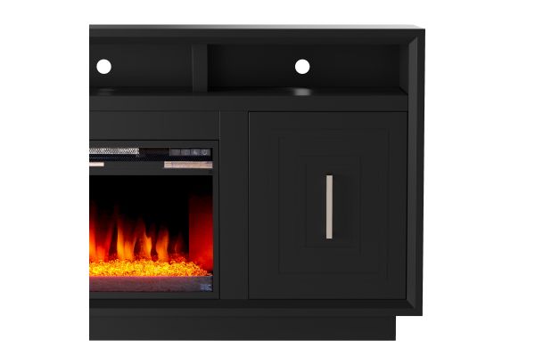 Sunset 83 inch Electric Fireplace TV Stand - Black