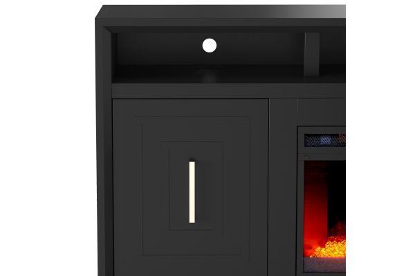 Sunset 83 inch Electric Fireplace TV Stand - Black