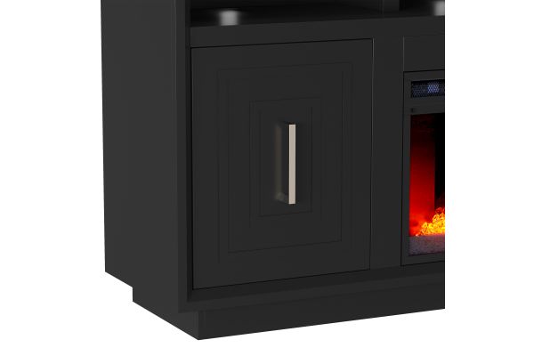 Sunset 83 inch Electric Fireplace TV Stand - Black
