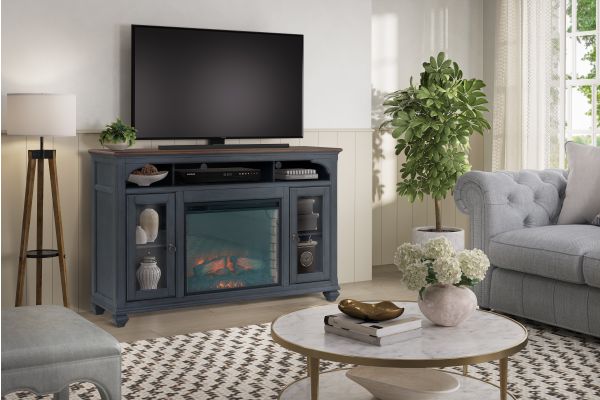 Americana 66 in Fireplace TV Stand - Corduroy Blue