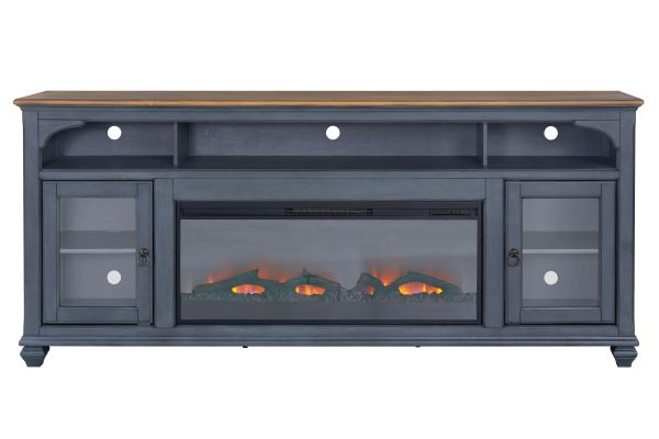 Americana 86 in Fireplace TV Stand - Corduroy Blue
