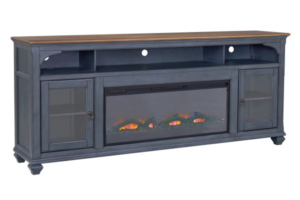 Americana 86 in Fireplace TV Stand - Corduroy Blue