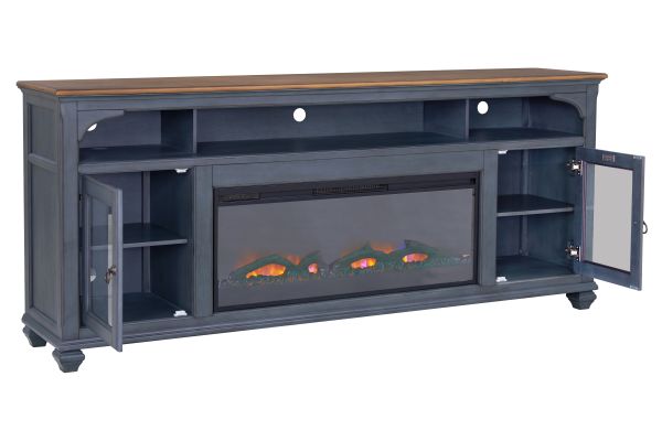 Americana 86 in Fireplace TV Stand - Corduroy Blue