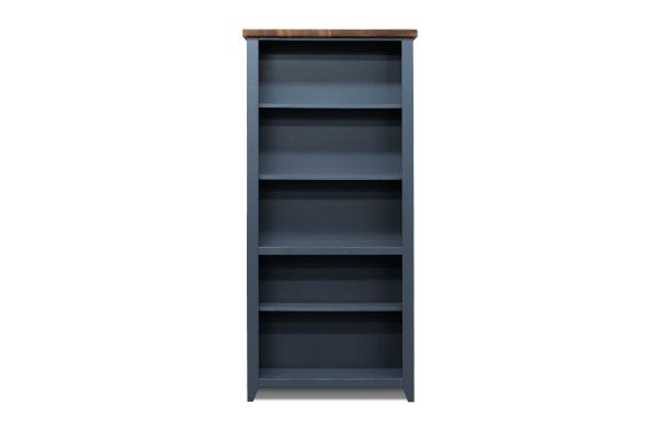 Nantucket Blue Denim/Whiskey 72 Inch 5-Shelf Bookcase