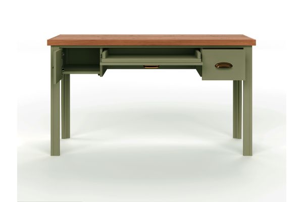 Vineyard 53 inch Writing Desk - Sage Green and Fruitwood