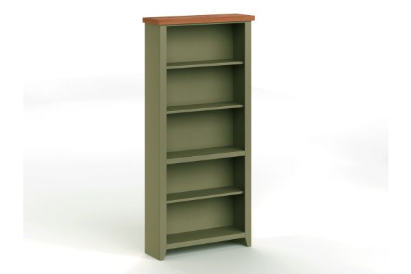 Vineyard 72 inch 5-shelf Bookcase - Sage Green and Fruitwood