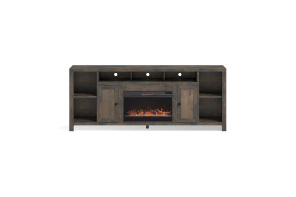 Joshua Creek 84 inch Electric Fireplace TV Stand - Barnwood