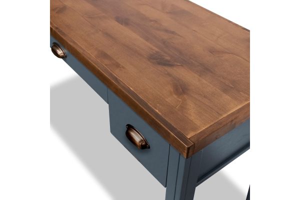 Nantucket 53 inch Writing Desk - Blue Denim and Whiskey
