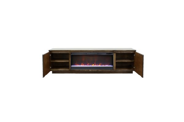 Stardust 89 inch Fireplace TV Stand - Bourbon
