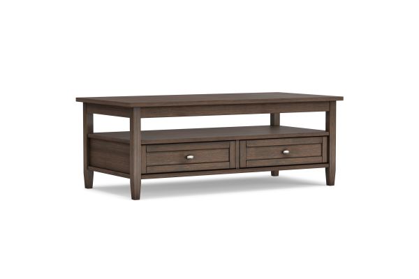 Warm Shaker Coffee Table - Farmhouse Brown
