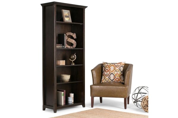 Amherst 30-inch 5 Shelf Bookcase - Hickory Brown