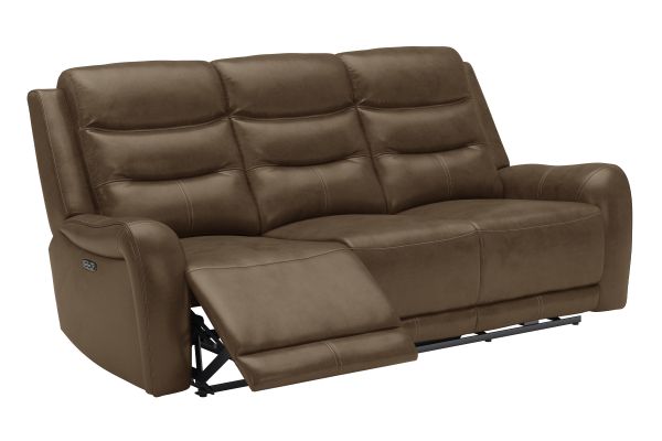 Bryant Brown Leather Dual Power Reclining Sofa